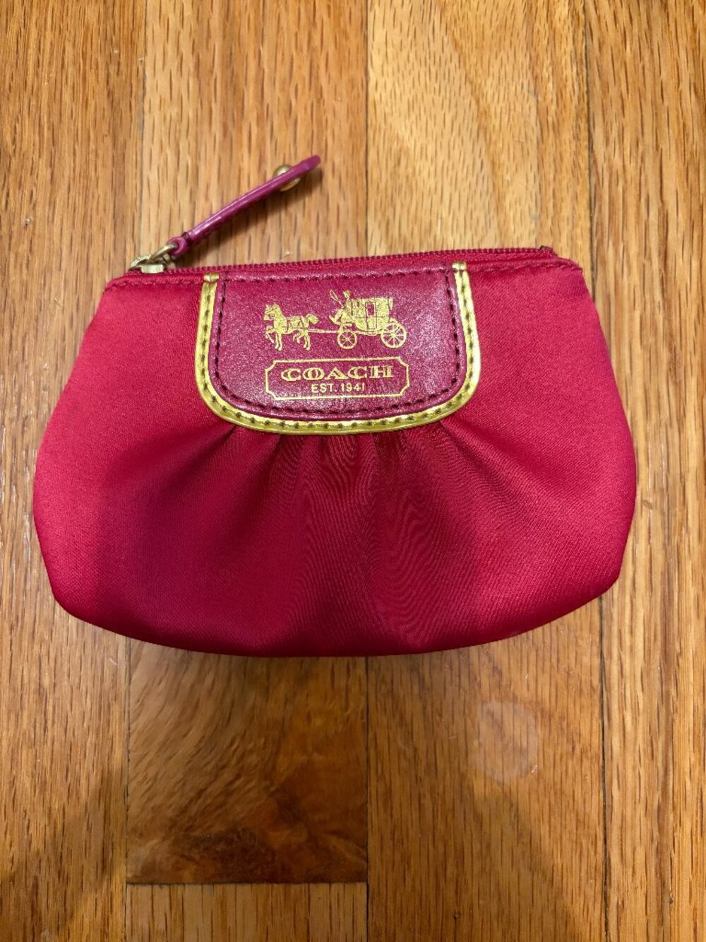 Coach Coin Purse, Pink & Gold - Picture 1 of 3